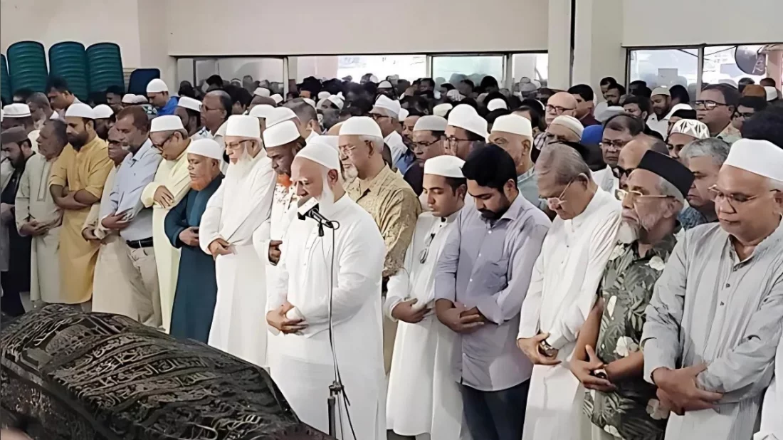 সাংবাদিক রুহুল আমিন গাজীর জানাজা পড়ালেন জামায়াত আমির ddj news